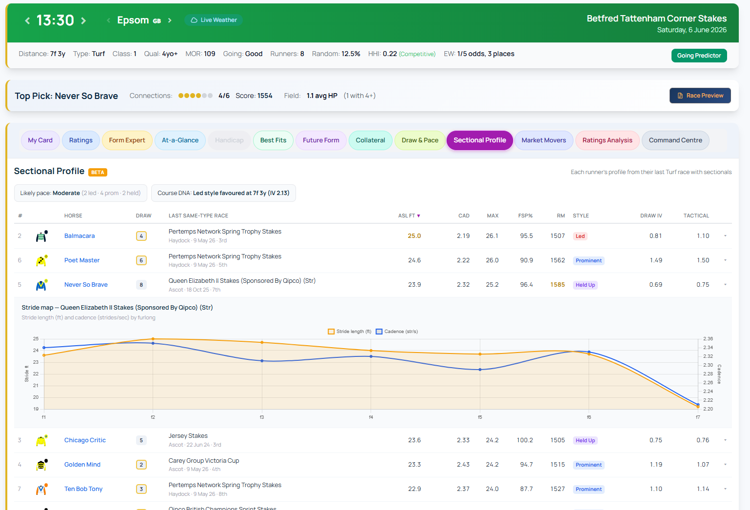 New Feature: Sectional Profiles on RaceMetrics