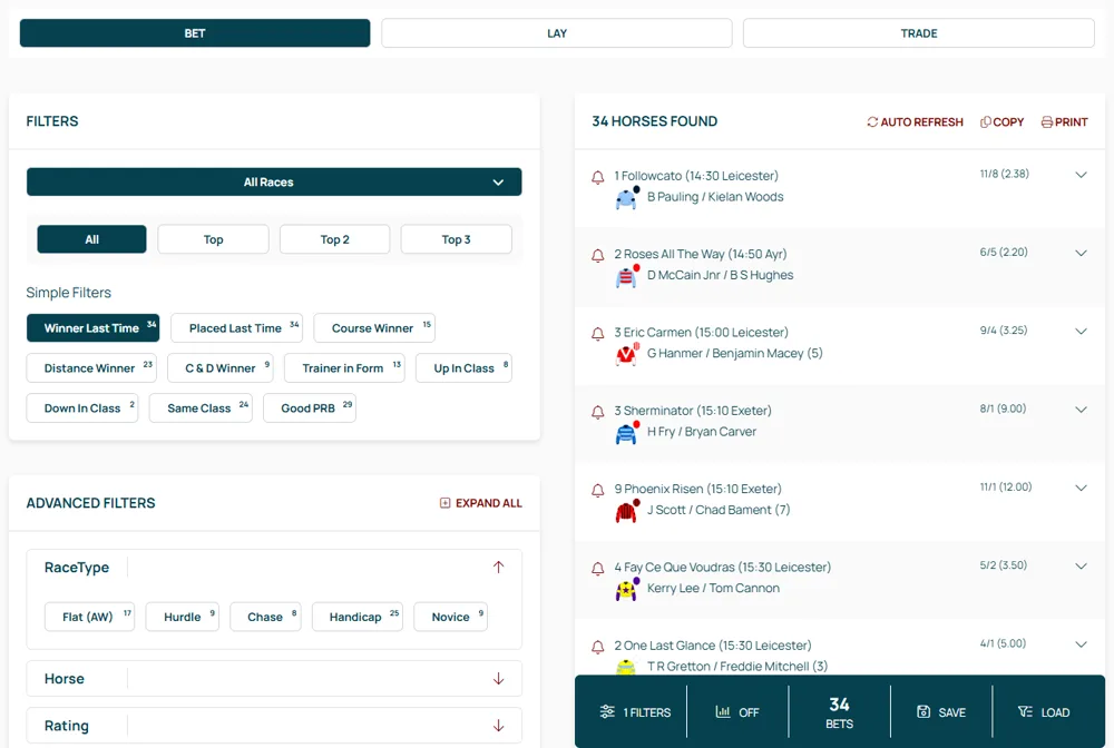 Proform Bet Finder